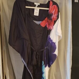 Halston Satin Kimono Dress XXL